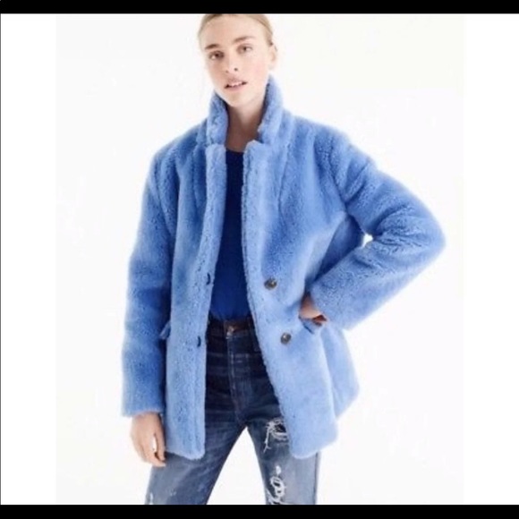 Jcrew blue teddy jacket